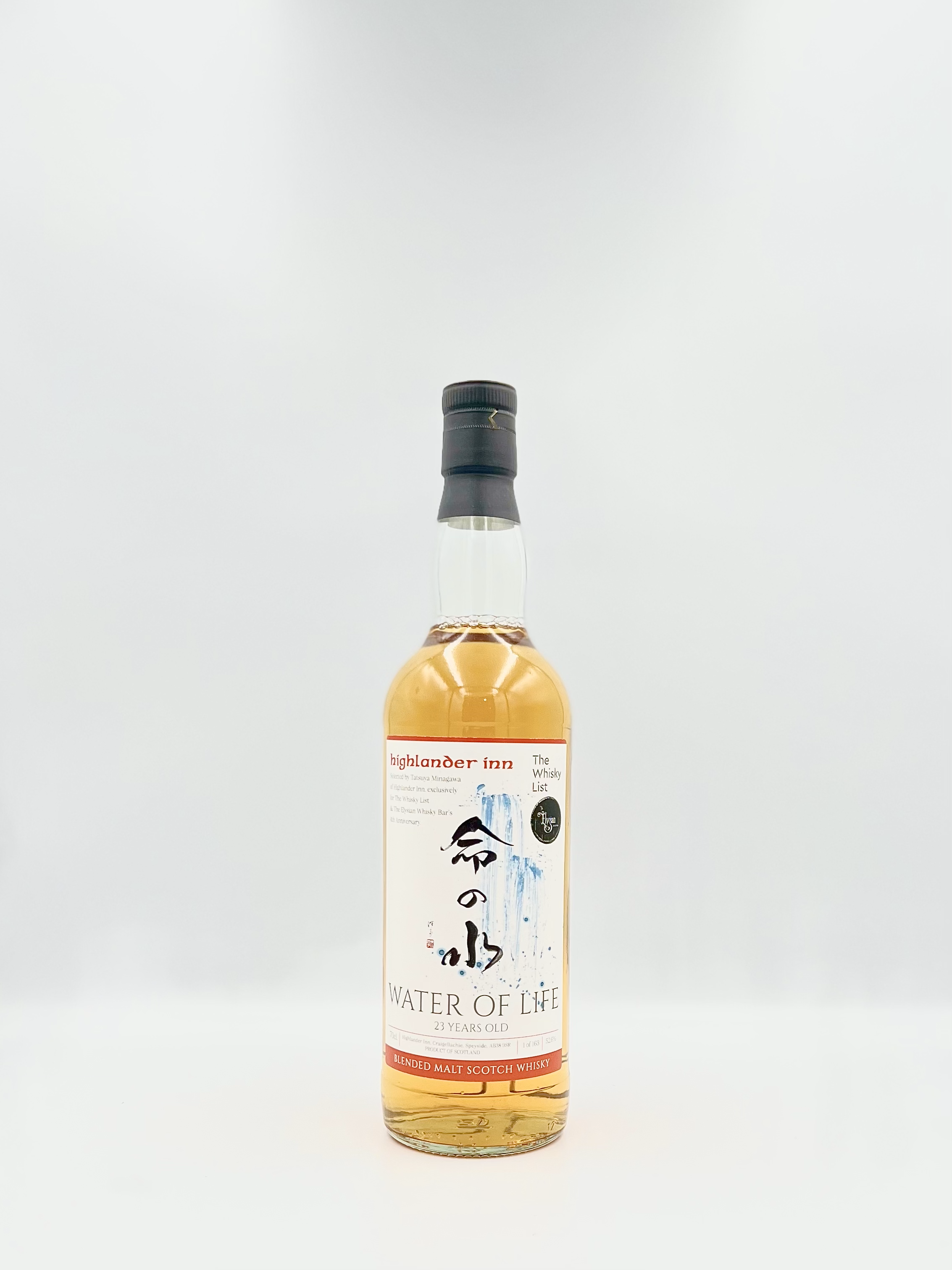 Highlander Inn 'Water of Life' 23 Year Old Blended Malt Scotch Whisky For The Whisky List & The Elysian